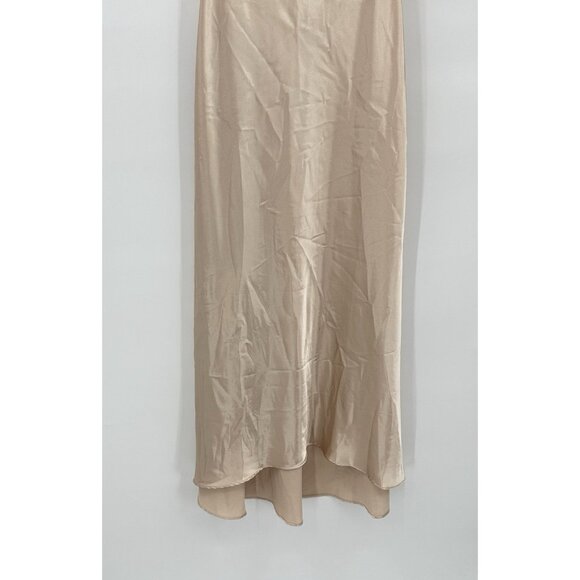 FLORA NIKROOZ slip nightie satin embroidered sleep lingerie negligee nude S - Picture 5 of 11